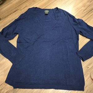 Eddie Bauer Navy Cotton Cashmere Blend
